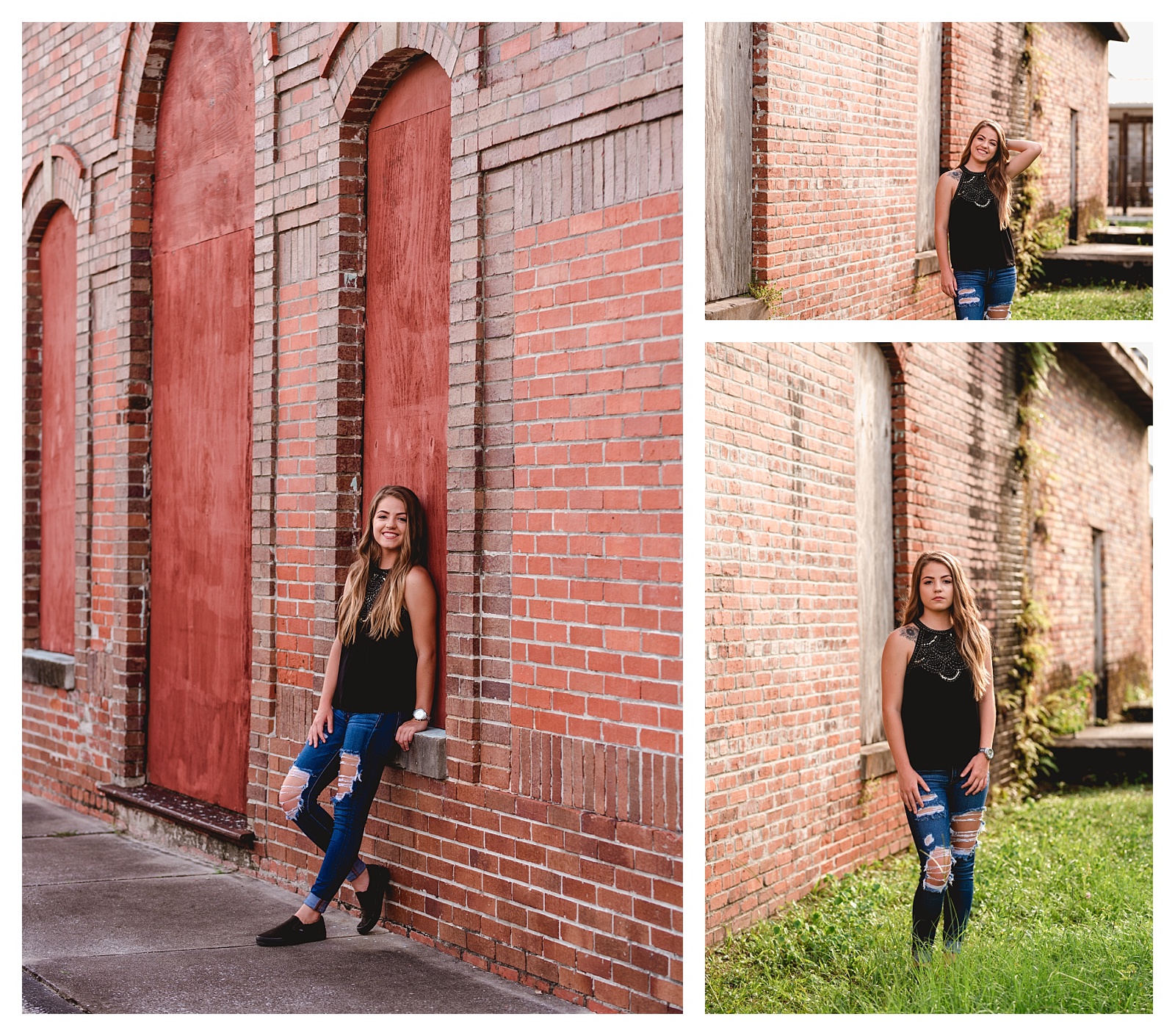 Old brick building used for high school senior pictures. Shelly Williams Photography
