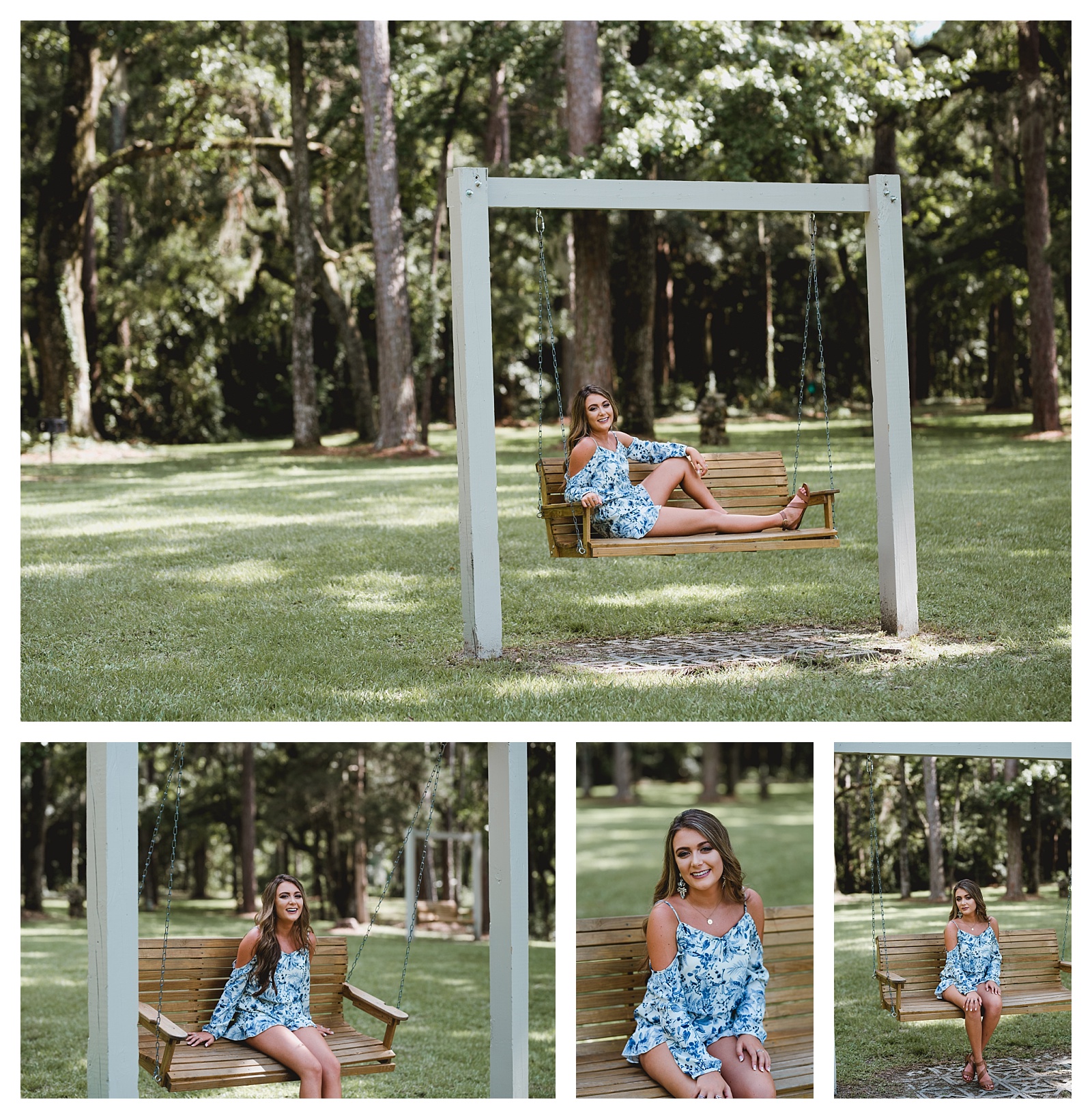 Senior swinging for pictures | Shelly Williams Photography