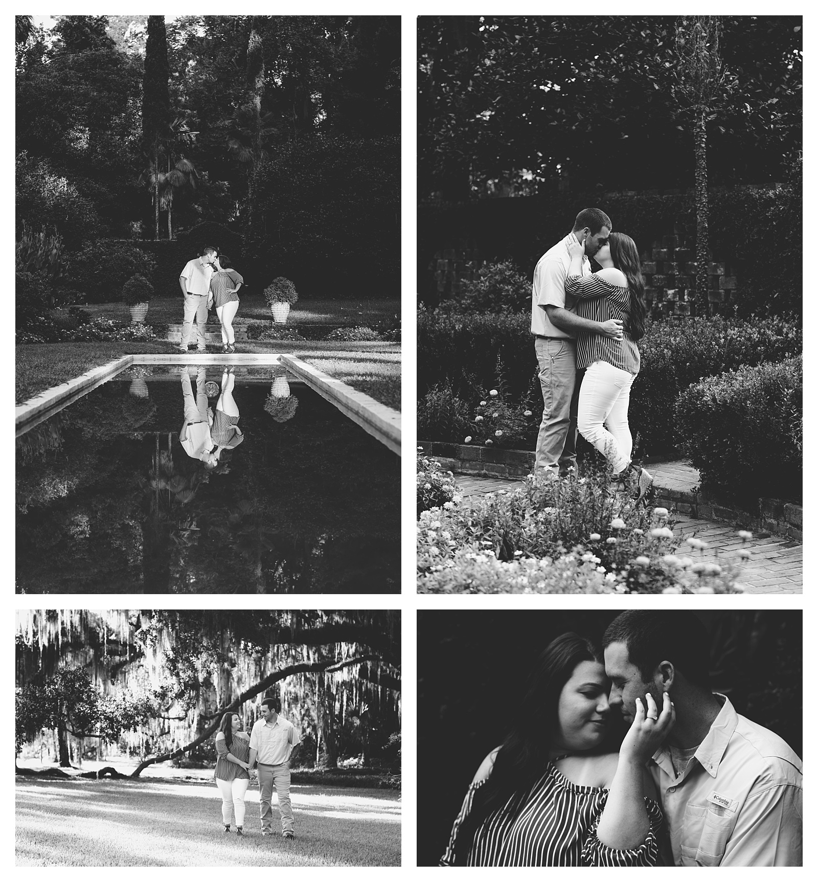 Black and white engagement portraits in northwest Florida. Shelly Williams Photography.