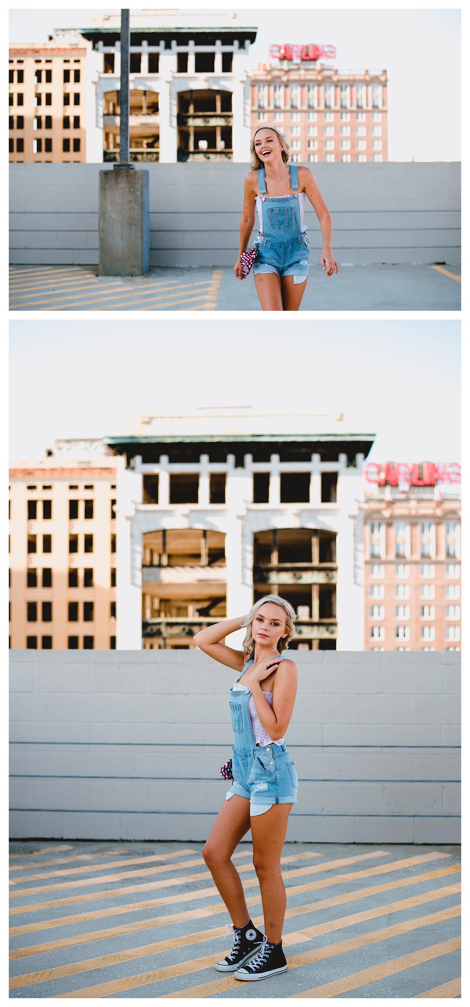 View of the city for senior photos by Shelly Williams Photography