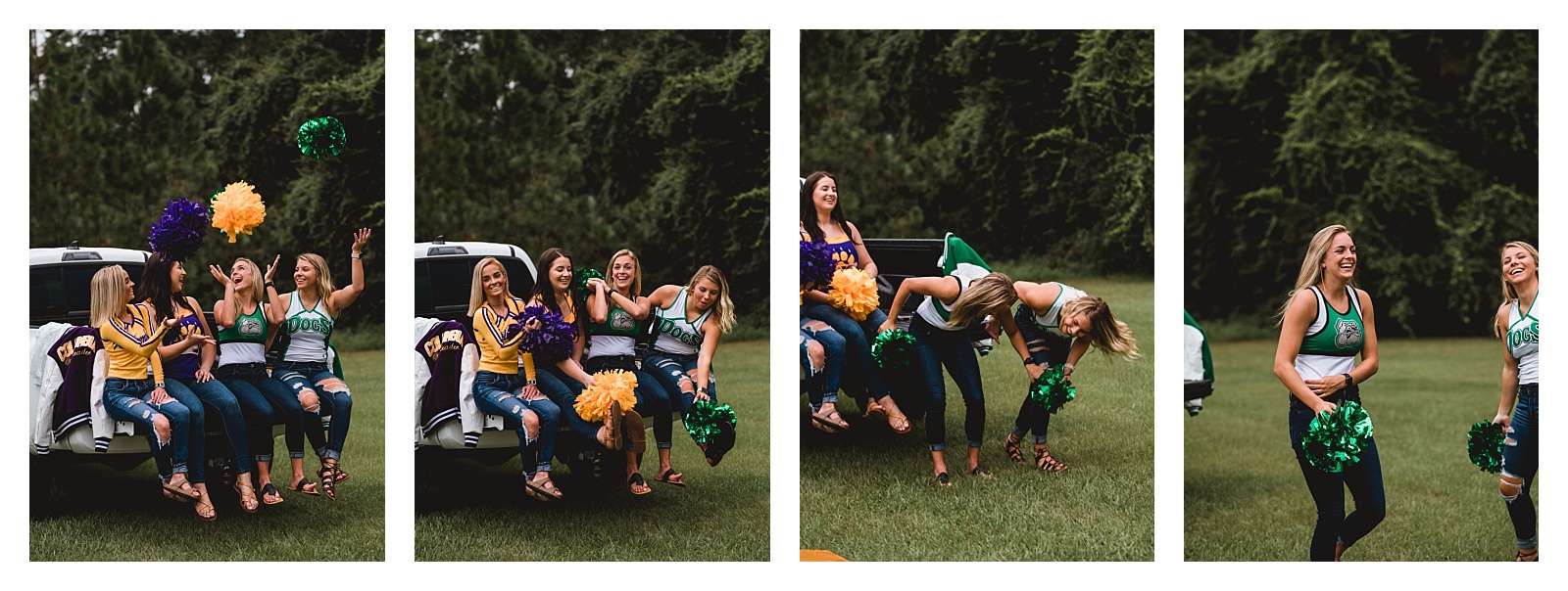 Football inspired themed session for high school seniors in Tallahassee, FL. Shelly Williams Photography