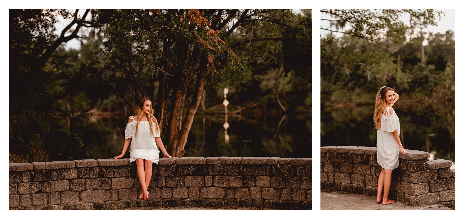Professional senior portraits at Little River Springs along the Suwannee River. Shelly Williams Photography