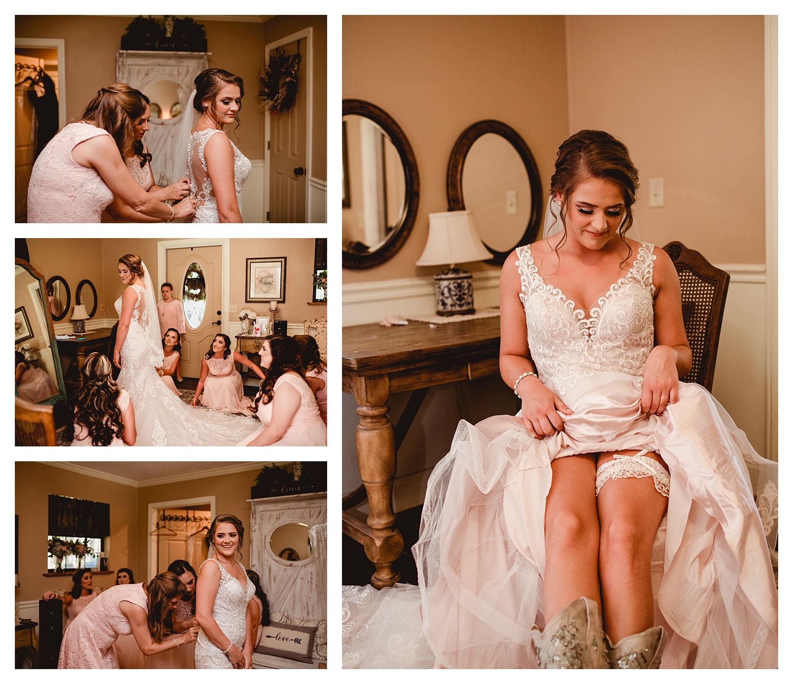 Bride getting ready photos at Southern Pines venue in Lake City, Florida. Shelly Williams Photography