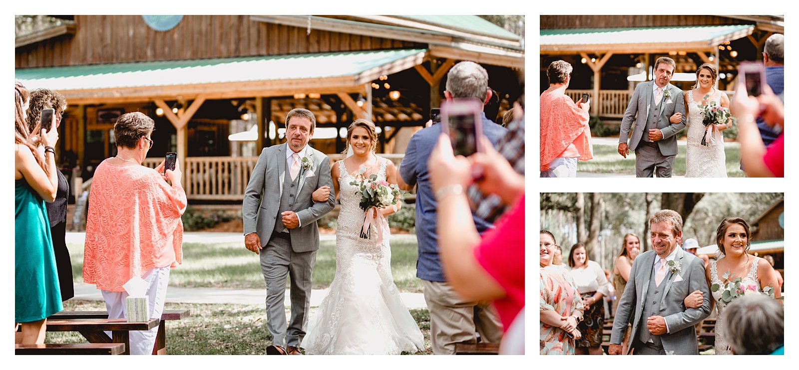 Dad walks his bride down the aisle to get married. Tallahassee photographer, Shelly Williams photography