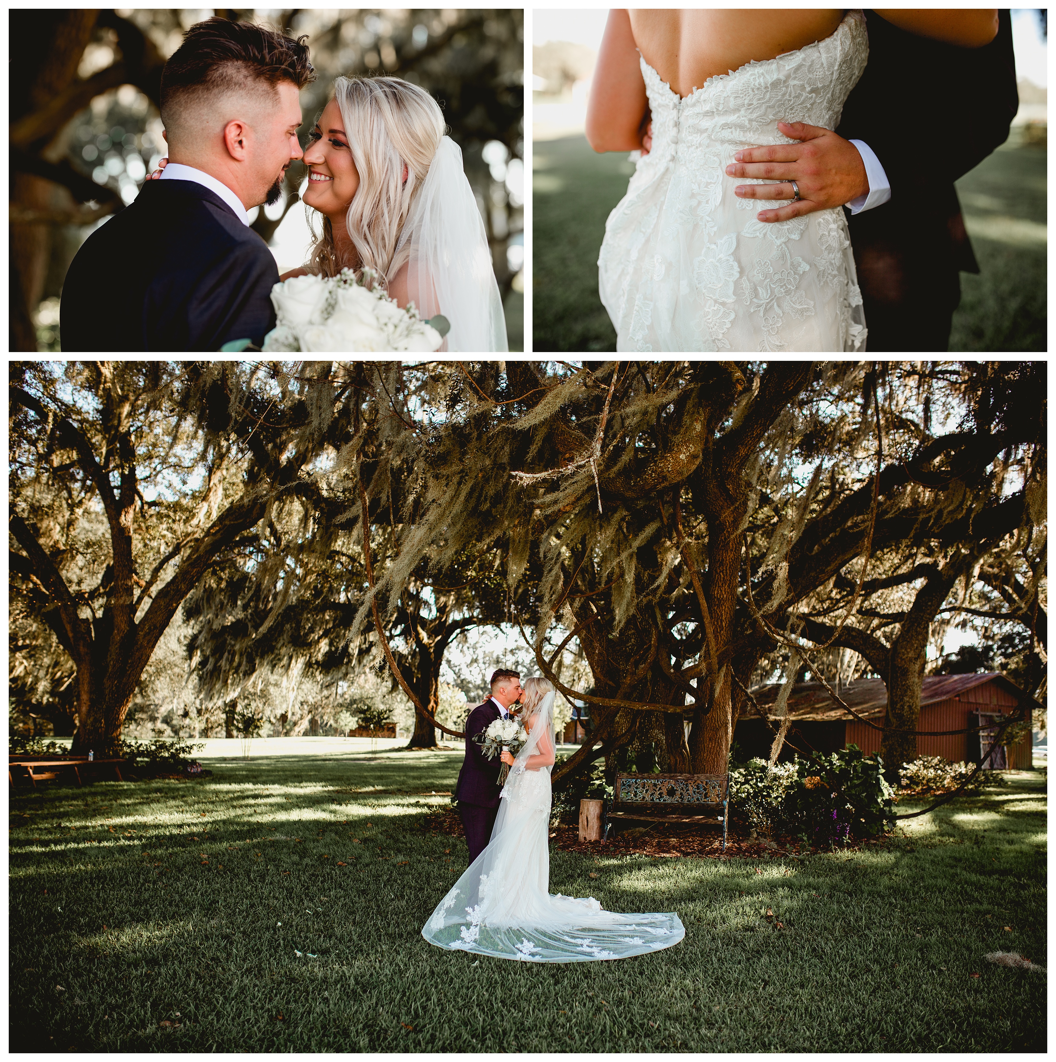 Bride and groom portraits with intimate moments. Shelly Williams Photography located in North Florida.