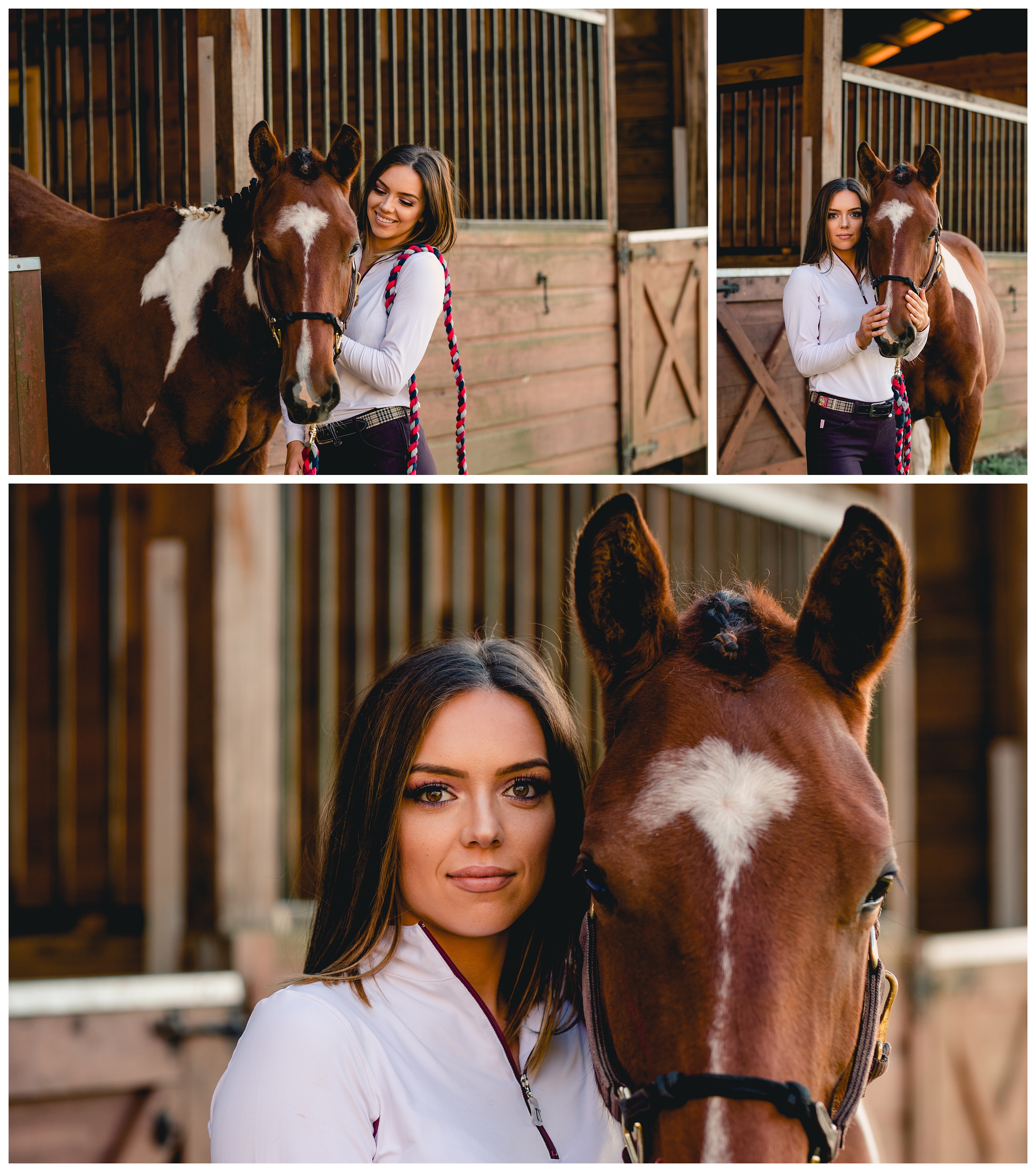 Horse and rider session in the barn by Florida professional photographer. Shelly Williams Photography