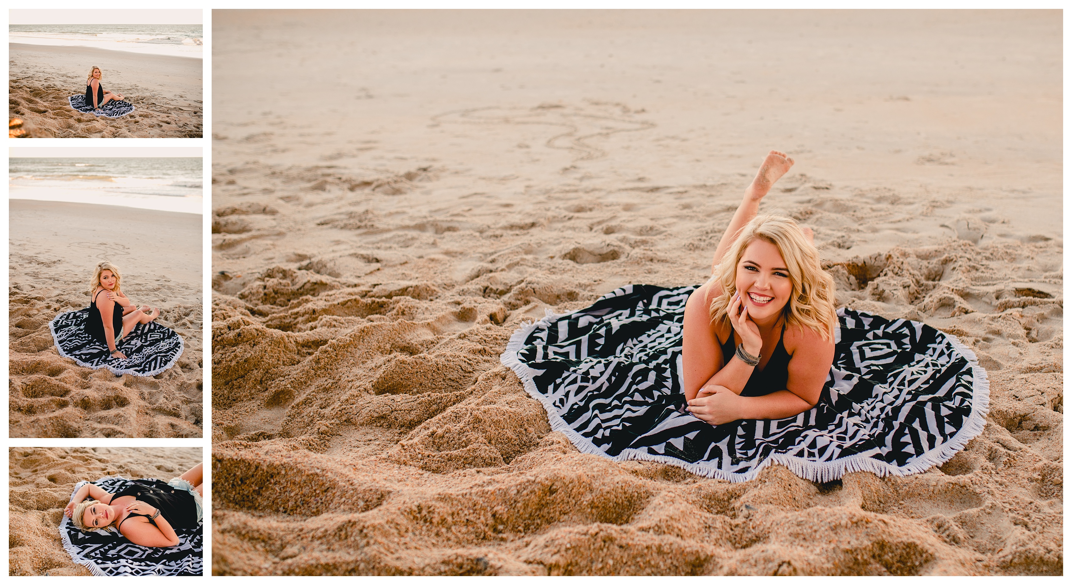 Beach photos for senior girl in natural and candid moments. Shelly Williams Photography