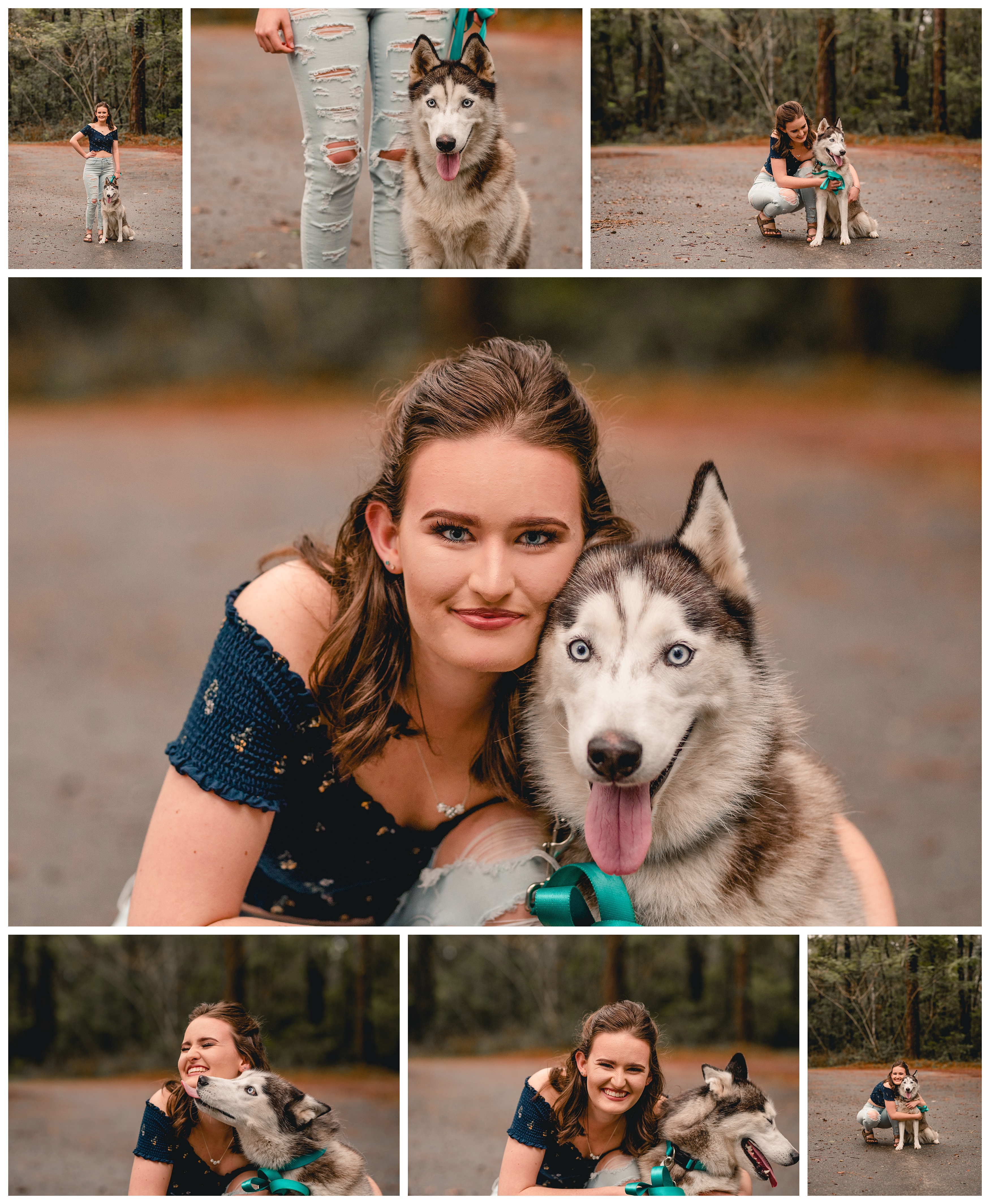 Senior pictures taken with girls childhood dog. Dog portrait photography. Shelly Williams Photography