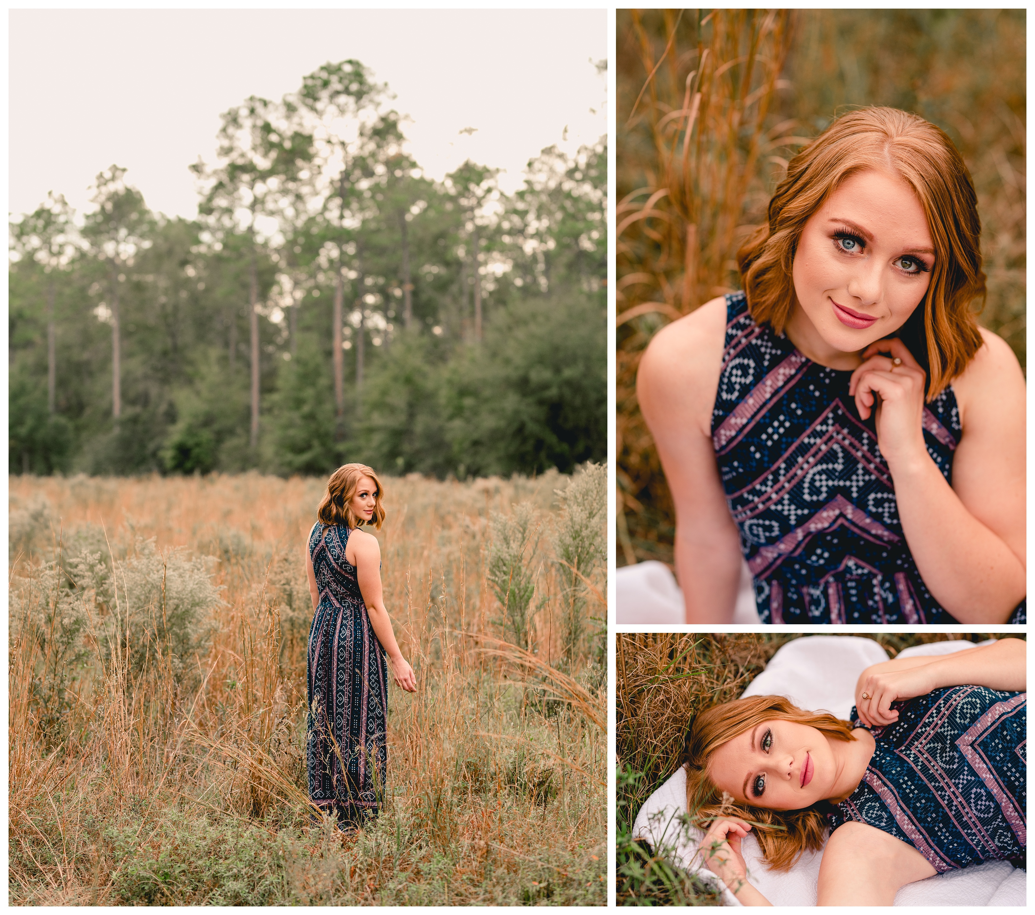Wide open field senior photographs in Tallahassee, FL. Shelly Williams Photography