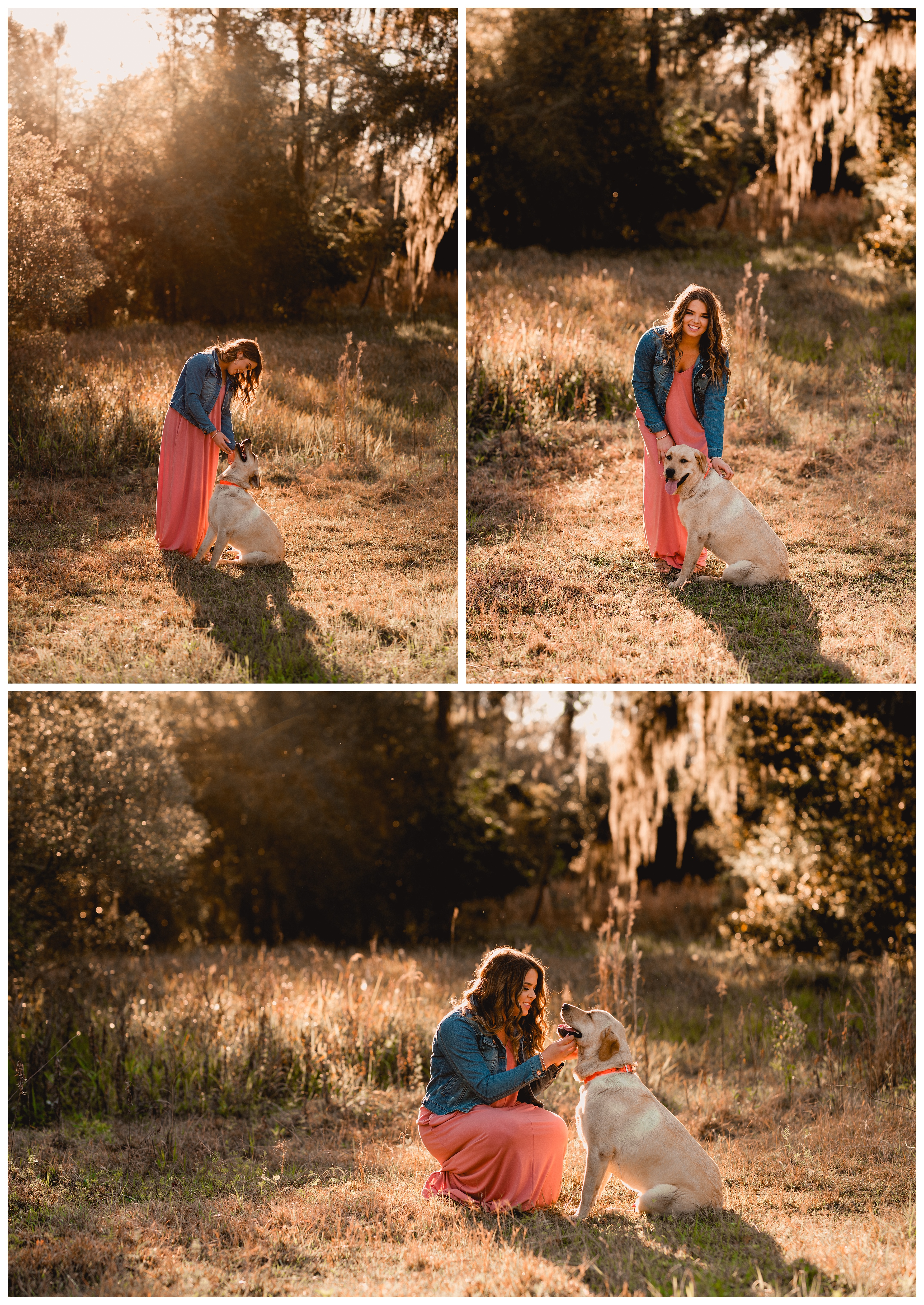 Senior girl with her dog taking cute photos in North Florida. Shelly Williams Photography