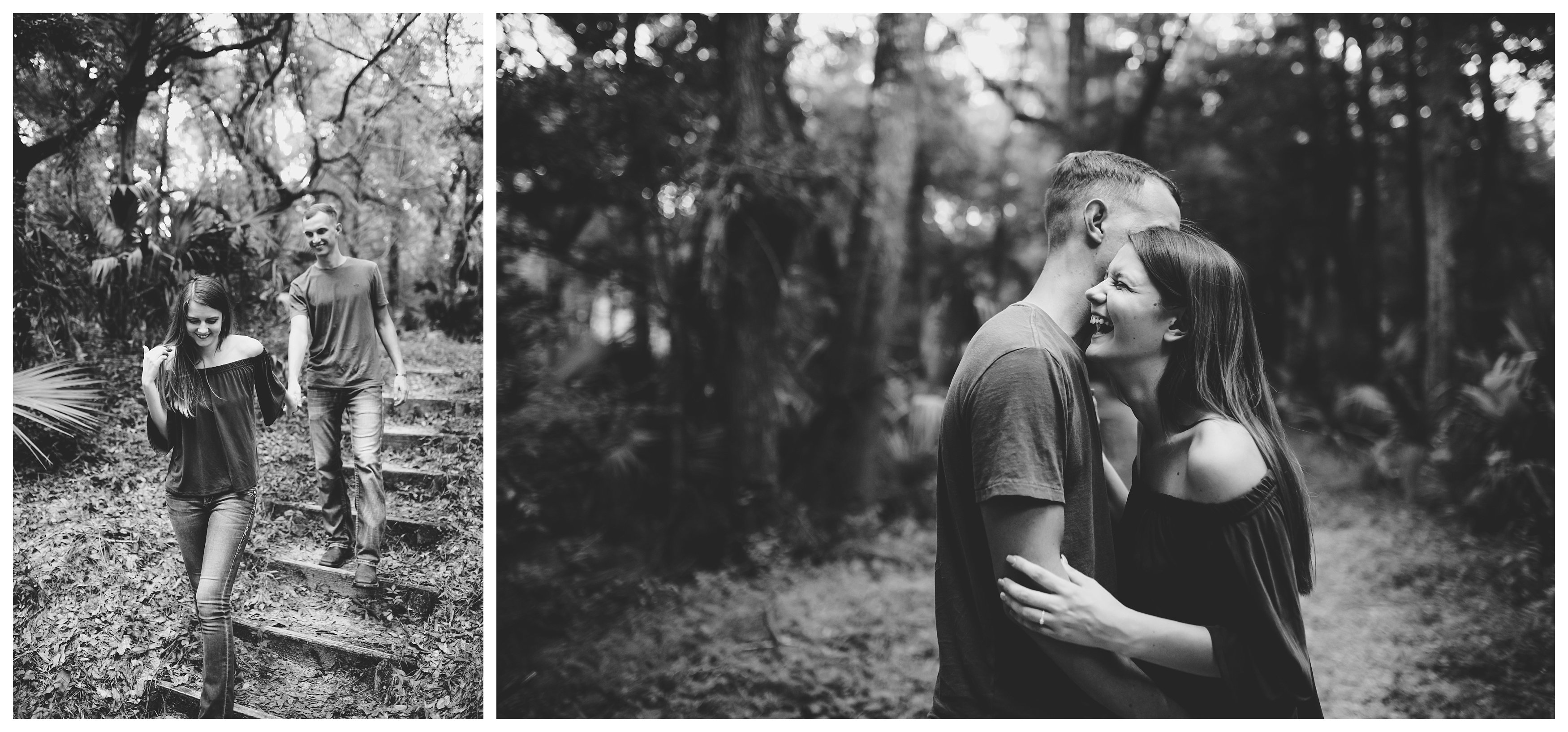 Lifestyle couples photos in Live Oak, FL for newly engaged people.