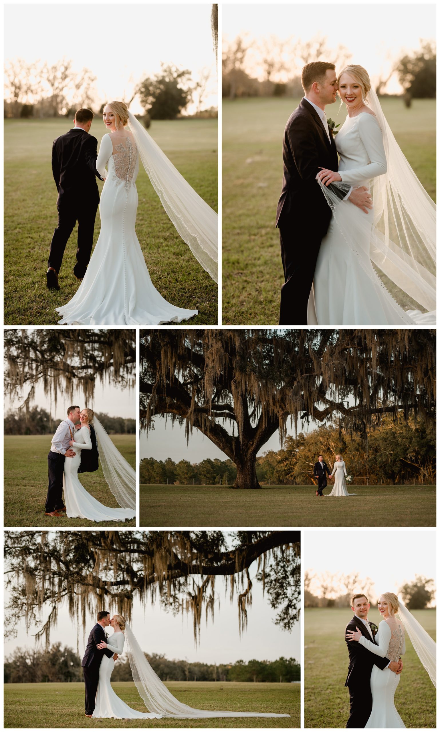 Posing ideas for couple with long veil on the wedding day - Shelly Williams Photography