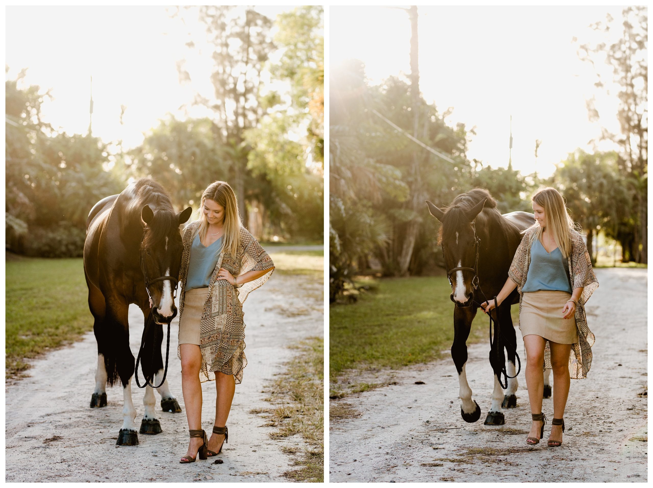 Equestrian photographer in florida during the gorgeous golden hour in wellington, florida.
