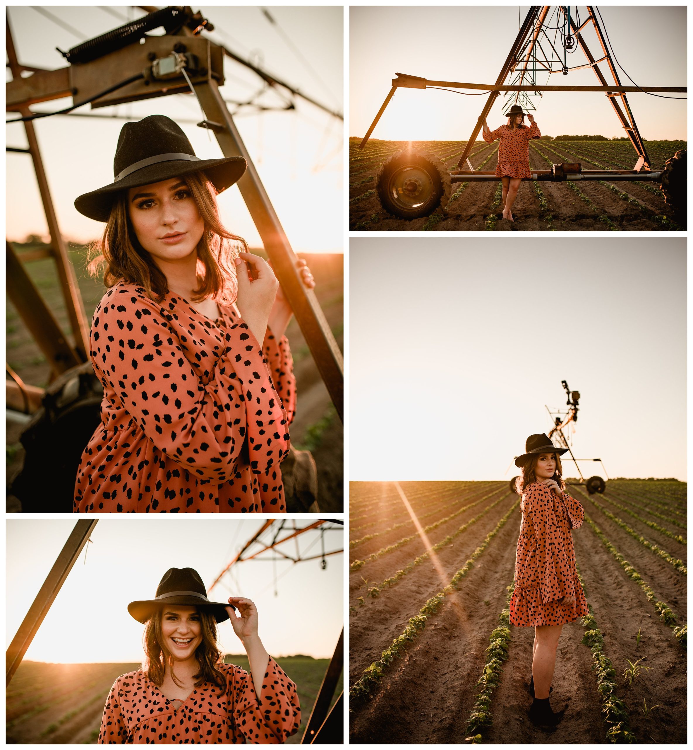 Girl poses at a farm in Florida during the golden hour