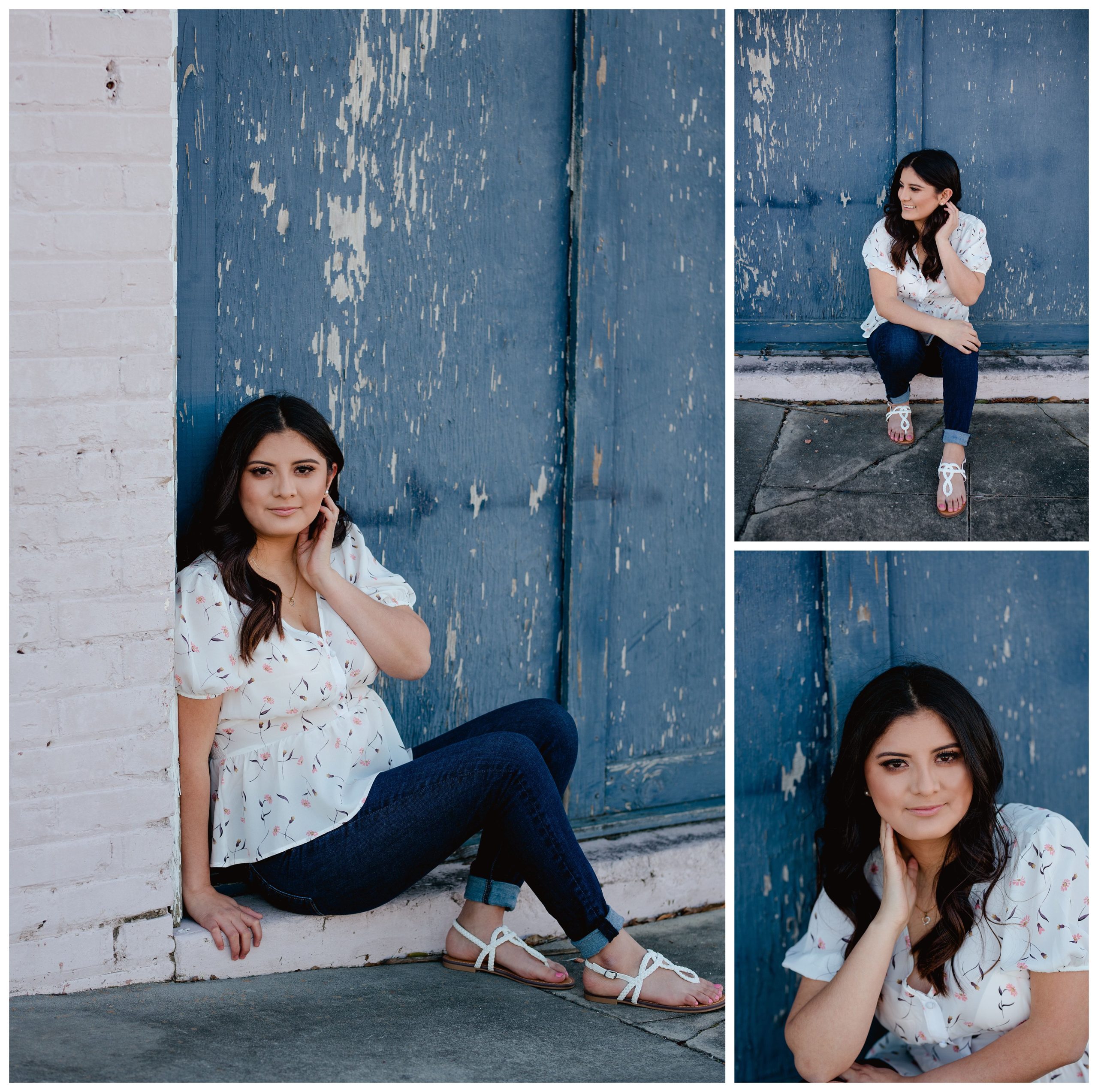Rustic buildings in senior pictures are the perfect contrast!