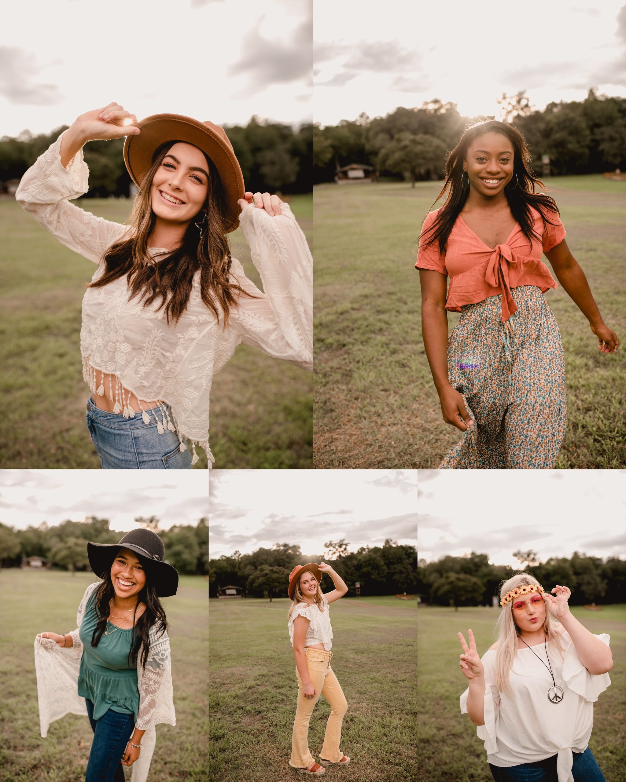 Hippie theme ideas for senior model team photoshoot