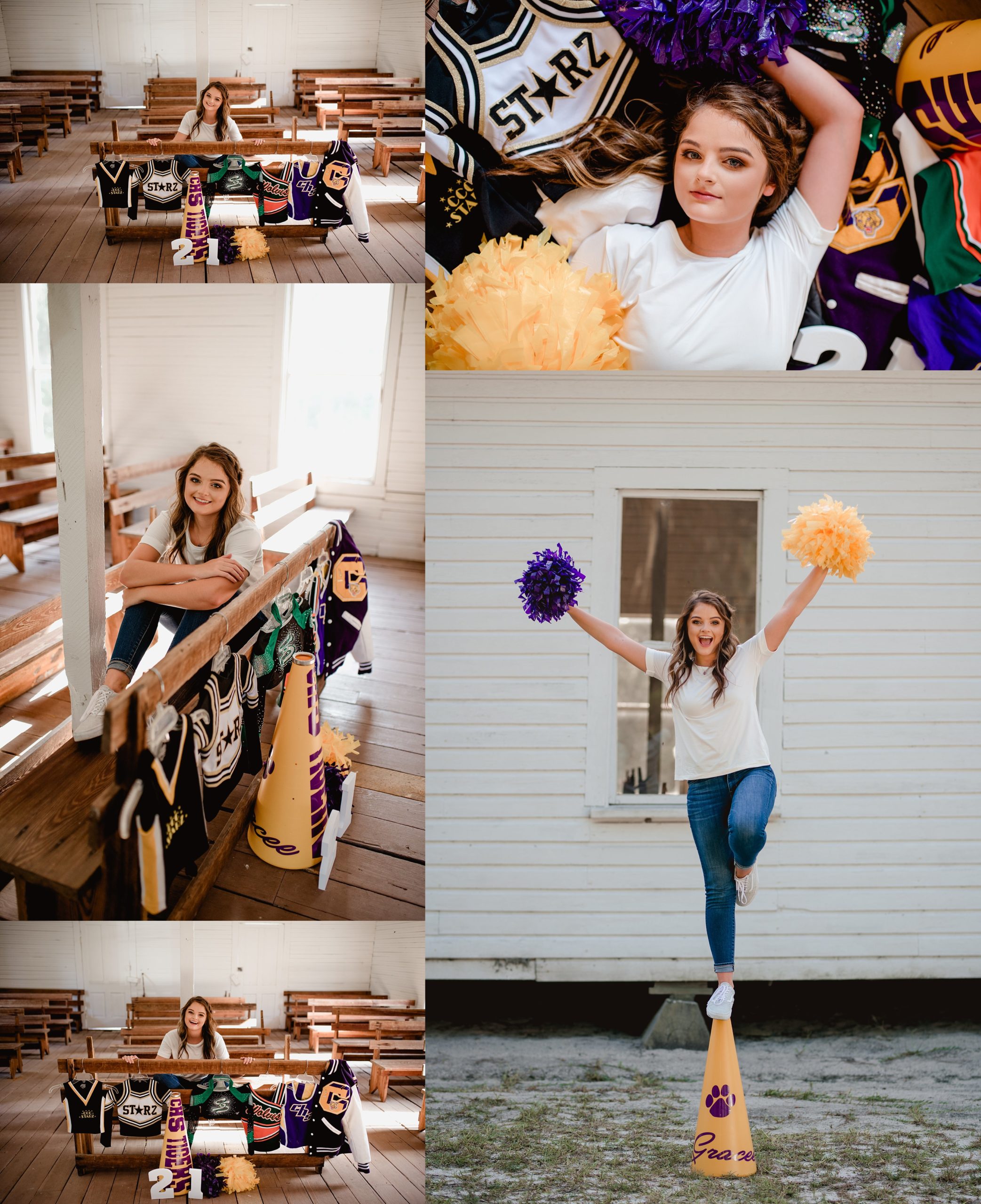 Cheerleader photo ideas for high school senior girls.