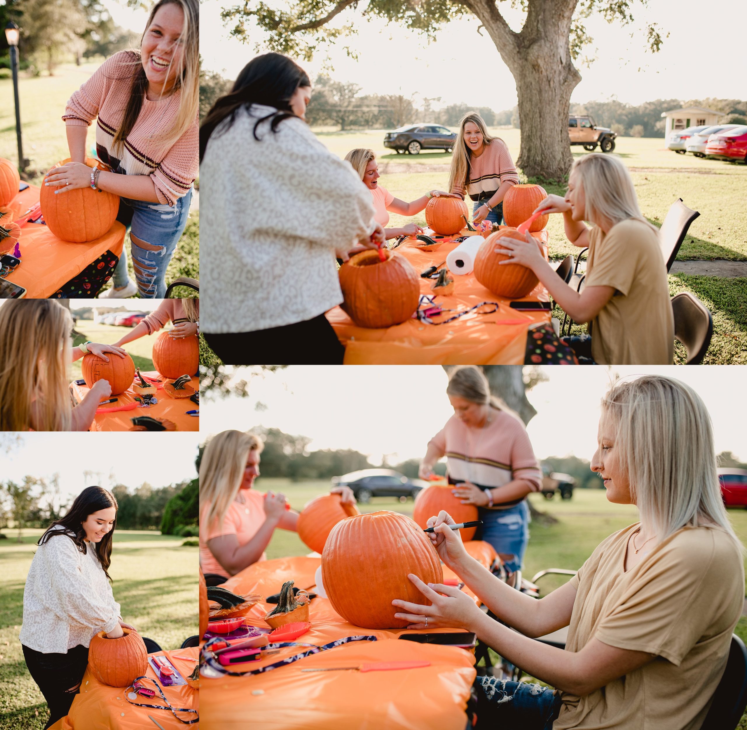 Senior model team ideas for fall, Pumpkin carving