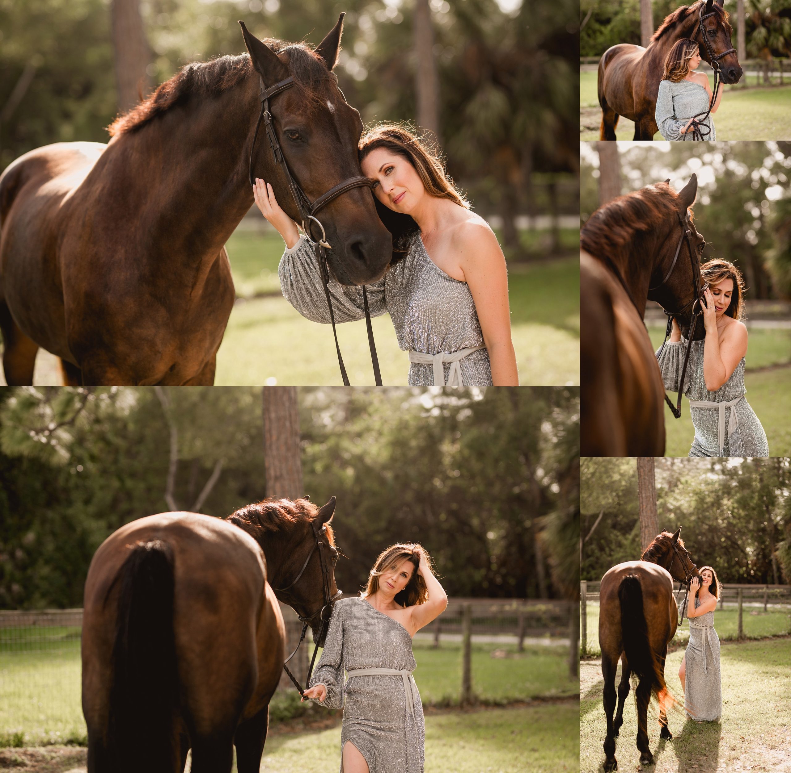 Horse and rider photos inspired by Vogue dress designs.