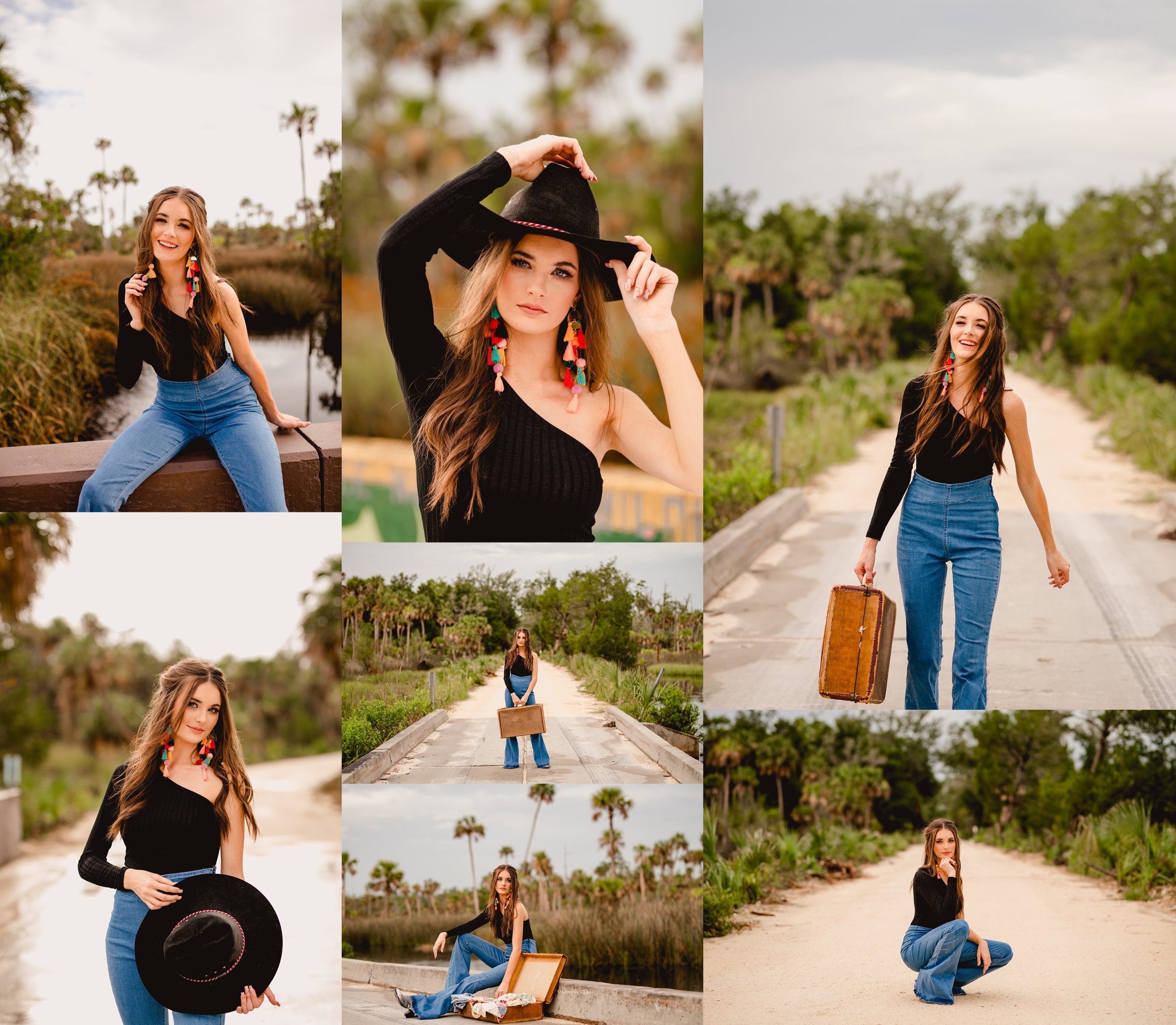 Professional photographer near Steinhatchee takes senior pictures in marshlands