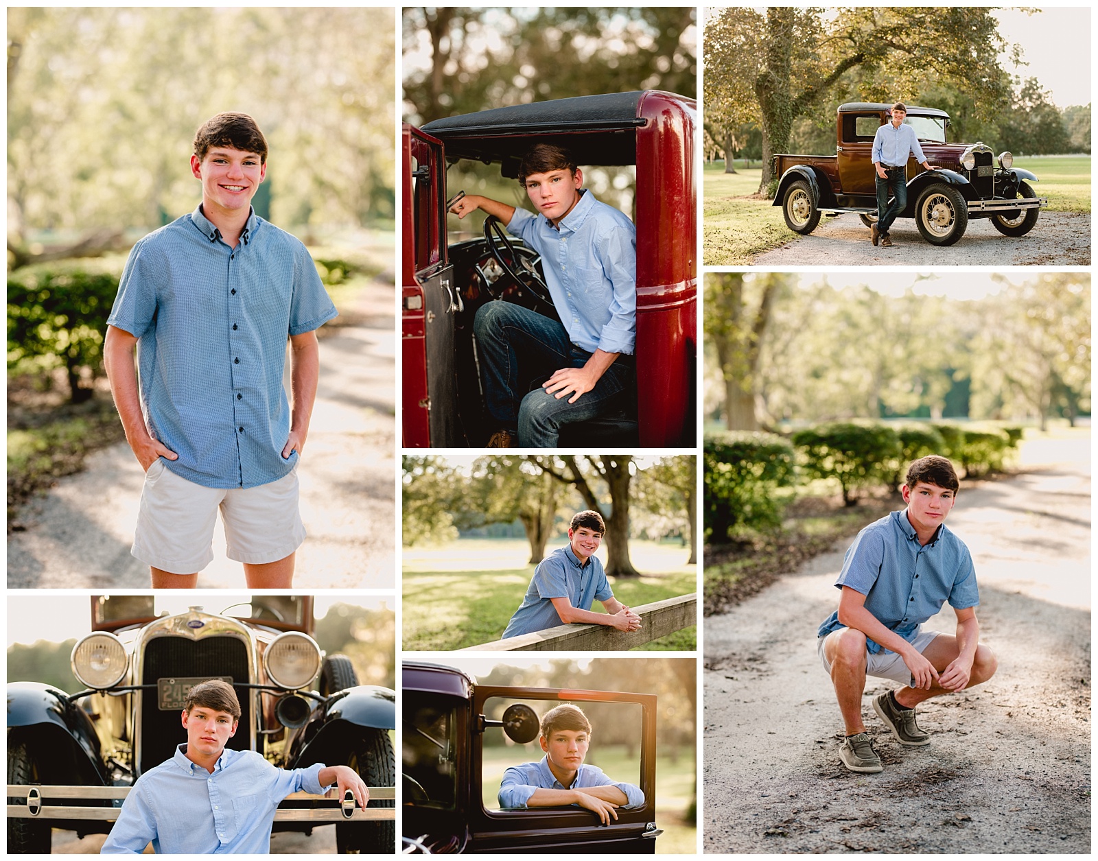 Posing ideas for senior boy and old vintage car. Shelly Williams Photography