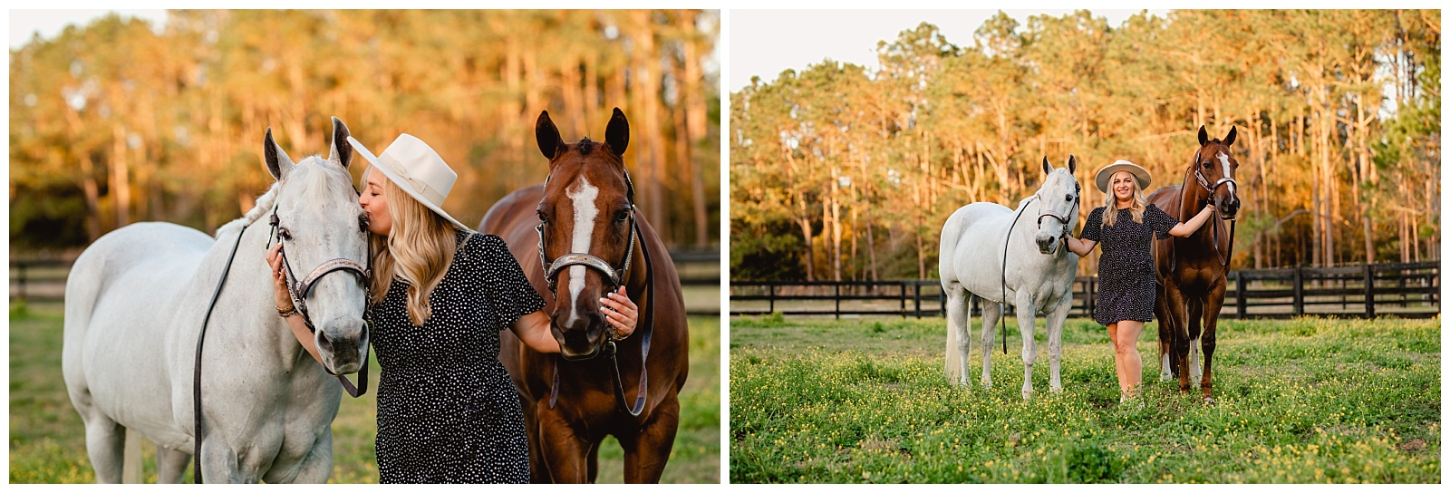 Girl and her old horse and new horse. Horse and rider photographer near Tampa.