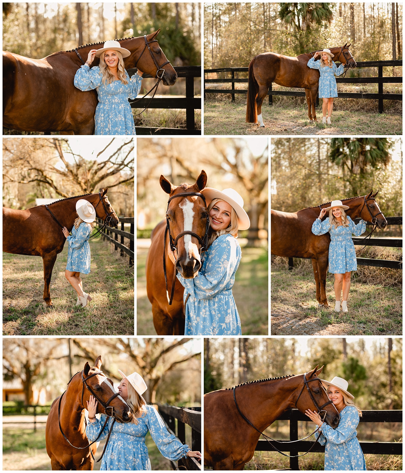 Girl with her hunter under saddle horse has photos taken by Florida pro horse photographer. Posing ideas for girl and her horse.