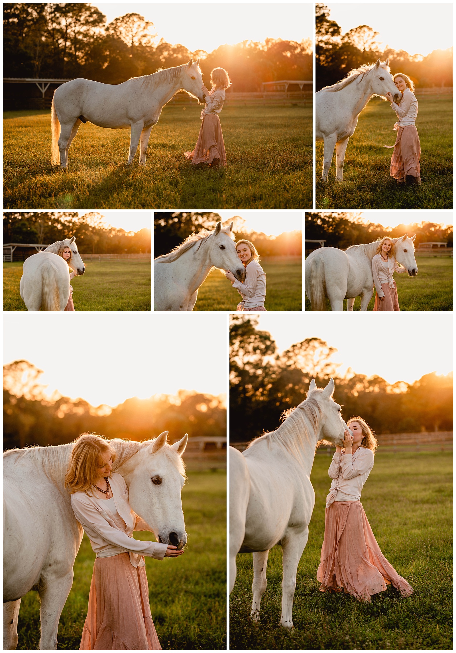 Whimsical horse photography with grey horse and rider in South florida taken by professional equestrian photographer.